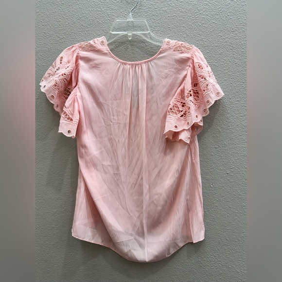 Ramy Brook Womens Top Size XS Pink Candy Rochelle V Neck Flutter Sleeve - Picture 4 of 9